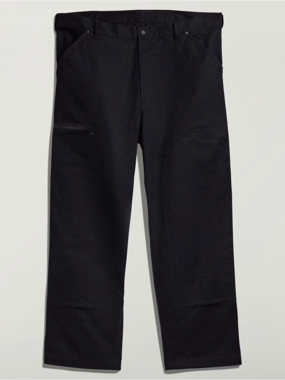 Adidas Y-3 Men’s L Black Twill Cargo Pants Regular Fit Straight Leg Zip Pockets